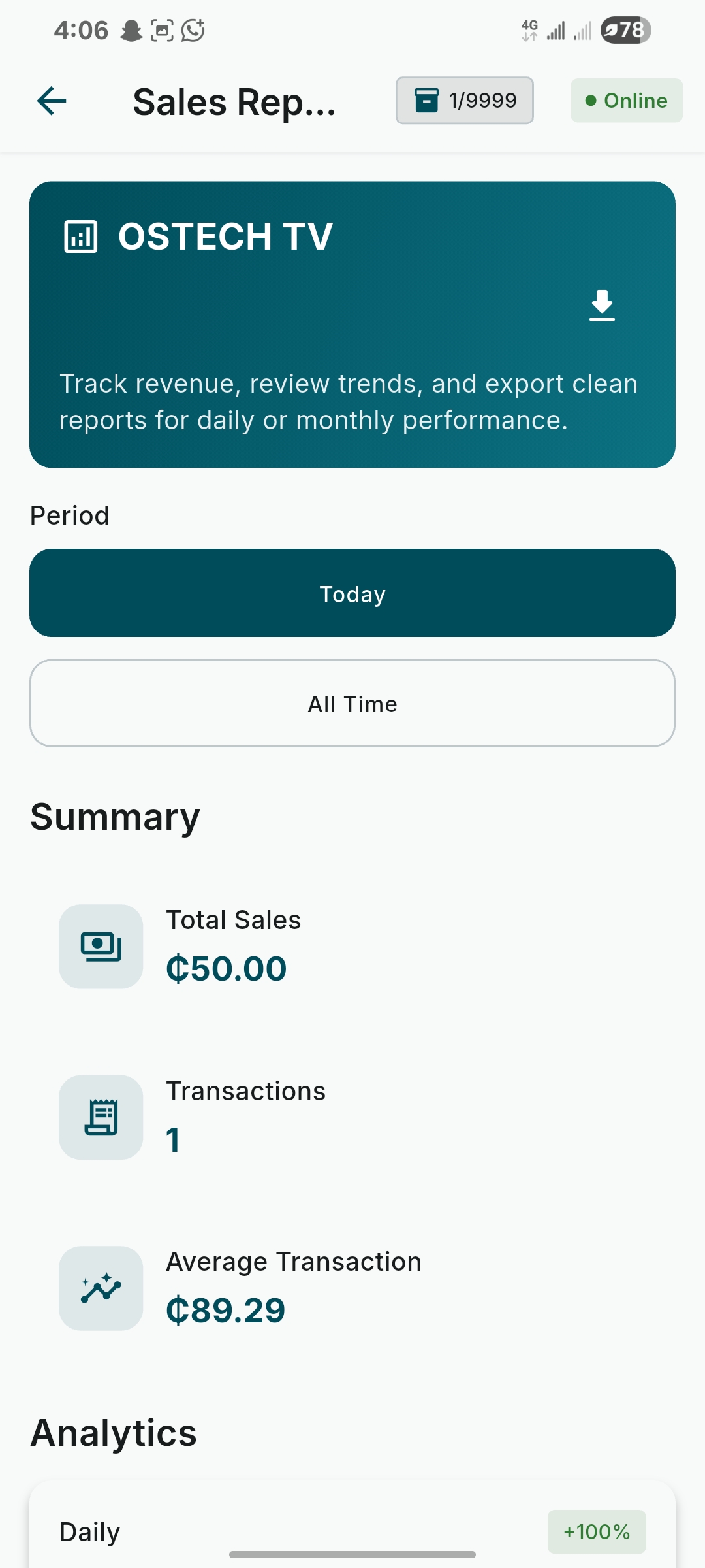 FlareSale business profile screen